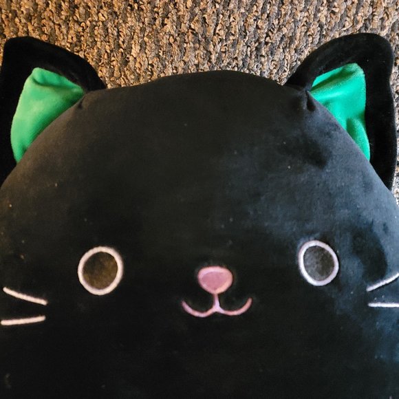 NWOT Squishmallows Holiday Black Green Cat Cleo Kitty Kitten 12” Kellytoy 2019 - Picture 1 of 11